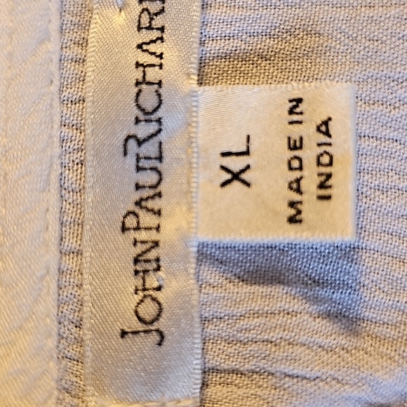 JohnPaulRichard White Blouse with Blue and Orange Embroidery. Open Shoulders XL - Picture 6 of 9